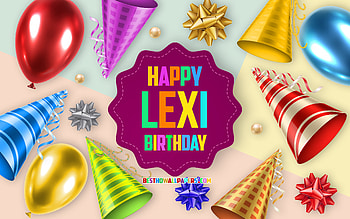 Happy Birtay Lexi, , Birtay Balloon Background, Lexi, creative art, Happy Lexi birtay, silk bows, Lexi Birtay, Birtay Party Background HD wallpaper