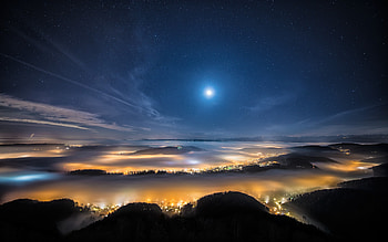 Swiss Mountains Peak, swiss, mountains, peak, nature, moon HD wallpaper