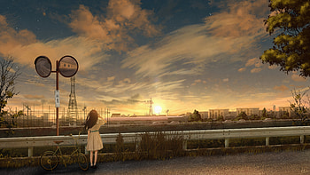 Anime Girl Enjoying The Daylight, anime-girl, anime, bicycle, artist, artwork, digital-art, pixiv HD wallpaper