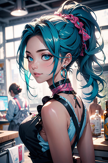 Beautiful Blue Girl - Cute, AI Art, blue hair, girl, Anime, anime girl HD phone wallpaper