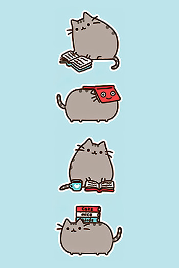 Pusheen's Cozy Bookish HD phone wallpaper