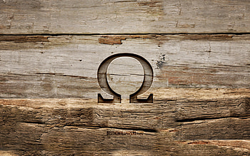 Omega wooden logo, , wooden backgrounds, brands, Omega logo, creative, wood carving, Omega HD wallpaper