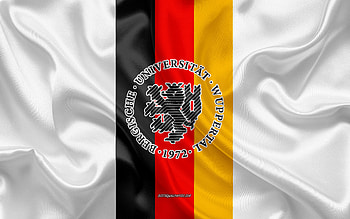 University of Wuppertal Emblem, German Flag, University of Wuppertal logo, Wuppertal, Germany, University of Wuppertal HD wallpaper