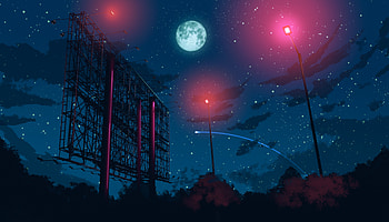 Moon light, night, starry sky HD wallpaper