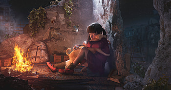 Alone Crying Girl With Dog, alone, artist, artwork, digital-art HD wallpaper