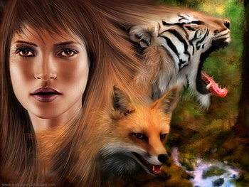 jungle queen , girl, fantasy, 3d HD wallpaper
