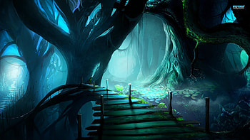 Druid forest / Path in a scary forest HD wallpaper