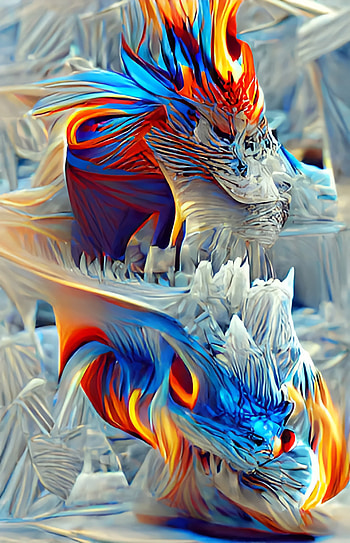 Fire And Ice Dragon, feather, art HD phone wallpaper