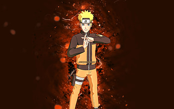 Uzumaki Naruto, , orange neon lights, Fortnite Battle Royale, Fortnite characters, Uzumaki Naruto Skin, Fortnite, Uzumaki Naruto Fortnite HD wallpaper