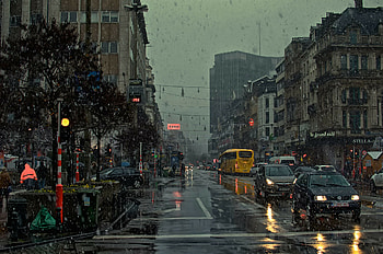 Rainy City, Rain HD wallpaper