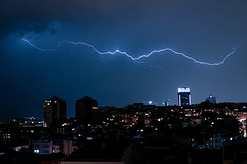 Night, Lightning, City, Dark HD wallpaper