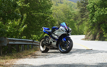 Yamaha YZF-R6, front view, Japanese sportbikes, blue and white YZF-R6, Japanese sports bikes, Yamaha HD wallpaper