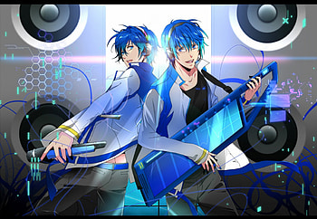 VOCALOID KAITO X KAITO, Konachan, VOCALOID, KAITO, Glasses HD wallpaper