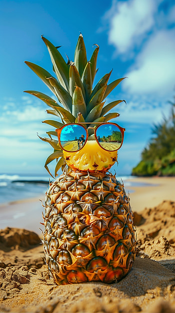 Tropical Pineapple Beach Vibes, fruit HD phone wallpaper