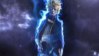 Borushiki Boruto Uzumaki Blue Fire Smoke Background Boruto HD wallpaper