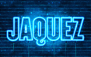 Happy Birtay Jaquez, , blue neon lights, Jaquez name, creative, Jaquez Happy Birtay, Jaquez Birtay, popular french male names, with Jaquez name, Jaquez HD wallpaper