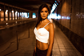 Women Brunette Looking At Viewer Dark Night , women, girls, model HD wallpaper