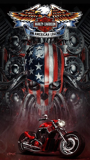 Harley Davidson, motorcycle, red HD phone wallpaper