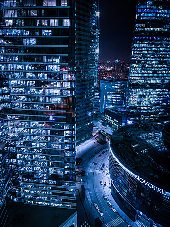 Cities, Architecture, Building, Lights, Night City, Skyscrapers HD phone wallpaper