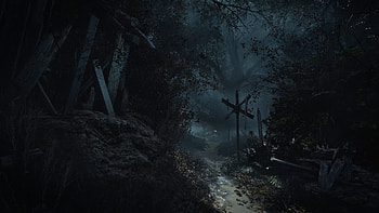 Resident Evil 4 (2023) Spooky Forest Path, video game, Resident Evil 4 (2023) HD wallpaper