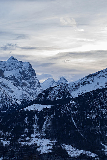 Landscape, Winter, Nature, Mountains, Twilight, Snow, Dusk HD phone wallpaper