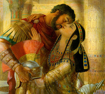 Antony and Cleopatra, jewel, antony, art, fantasy, man, couple, kiss, girl, woman HD wallpaper