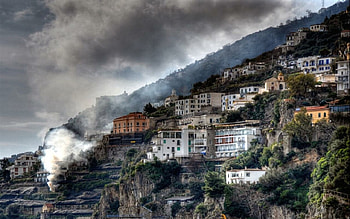 Cloud factory Amalfi, factory, amalfi, cloud HD wallpaper