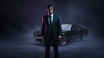 John Wick The Boogeyman, john-wick, ford-mustang, movies, keanu-reeves, artwork, art, digital-art, ai HD wallpaper