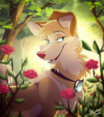 Flowers, Art, Dog, Smile, Nice, Sweetheart HD phone wallpaper