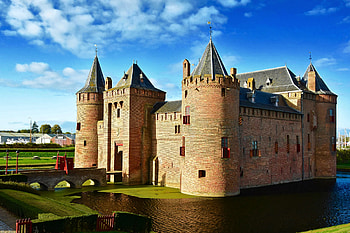 Muiderslot Castle, Netherlands, medieval, castle, netherlands, moat HD wallpaper