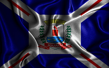 Iguatu flag, , silk wavy flags, brazilian cities, Day of Iguatu, Flag of Iguatu, fabric flags, 3D art, Iguatu, cities of Brazil, Iguatu 3D flag HD wallpaper