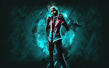 Fortnite Vogue Visionary Skin, Fortnite, main characters, turquoise stone background, Vogue Visionary, Fortnite skins, Vogue Visionary Skin, Vogue Visionary Fortnite, Fortnite characters HD wallpaper