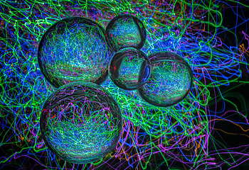 Abstract, Reflection, Neon, zelight, Glow, Balls HD wallpaper