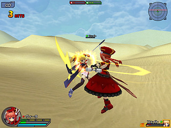 Magical Battle Arena Fate vs Vita, sand, magic, blond, pc, arena, fate, sand hills, orange, vita, magical, battle, yellow, red, desert, computer HD wallpaper