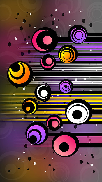 Patterns, Vector, Circles, Multicolored, Motley, Lines HD phone wallpaper