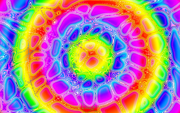 Abstract, blue, spiral, orange, pink, circle, rainbow, green, yellow HD wallpaper