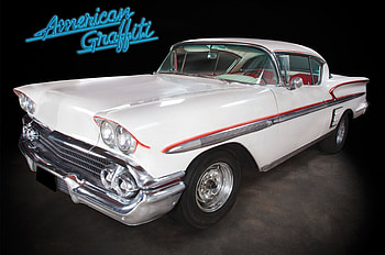 American-Grafitti-1958-Chevy-Impala, Classic, WHite, GM, 1958 HD wallpaper
