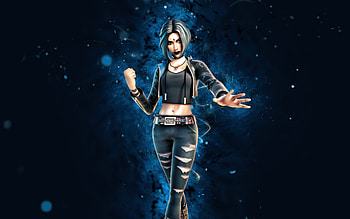 Rachel Roth Rebirth Raven, , blue neon lights, Fortnite Battle Royale, Fortnite characters, Rachel Roth Rebirth Raven Skin, Fortnite, Rachel Roth Rebirth Raven Fortnite HD wallpaper