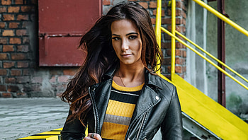 Sukienka Mera, girl model, leather jacket HD wallpaper