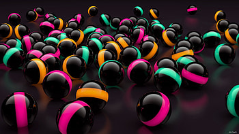 3D, Glass, Illumination, Backlight, Balls HD wallpaper
