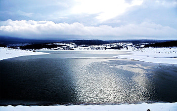 Nature, Water, Ice, Clouds, Snow, Lake, Smooth, Surface, Cold, Overflow, Overflows HD wallpaper