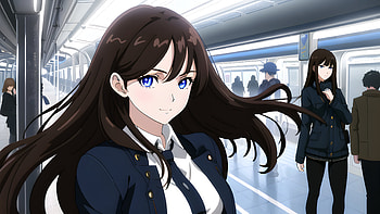 A girl in a subway, AI Art, Anime, girl, anime girl HD wallpaper