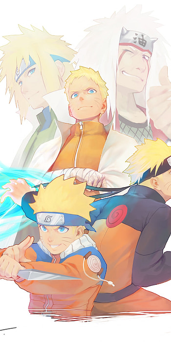 Naruto and Minato, Jiraiya HD phone wallpaper