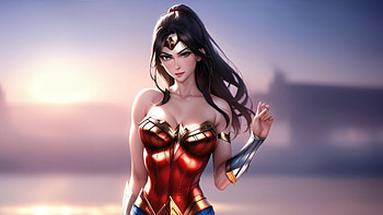 Wonder Woman Majestic Stance, wonder-woman, superheroes, artwork, art, digital-art, deviantart HD wallpaper