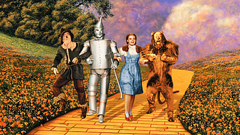 Off to see the wizard, scarecrow, tin man, lion, dorthy HD wallpaper