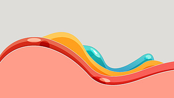 Bubble gum, digital art, colorful, waves, minimal HD wallpaper