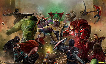 Thanos Beating All The Avengers In Avengers Infinity War Artwork, thanos, ant-man, iron-man, black-widow, hulk, thor, captain-america, spiderman, doctor-strange, star-lord, avengers-infinity-war, 2018-movies, movies, artwork, deviantart HD wallpaper