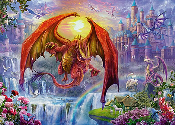 Red Dragon in Flight, fantasy, arts, dragon, creature, mythical HD wallpaper