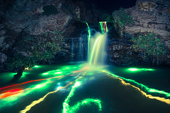 Neon Water, neon, water, creative HD wallpaper