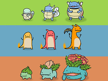 Pokemon, charmander, bulbasaur, squirtle HD wallpaper